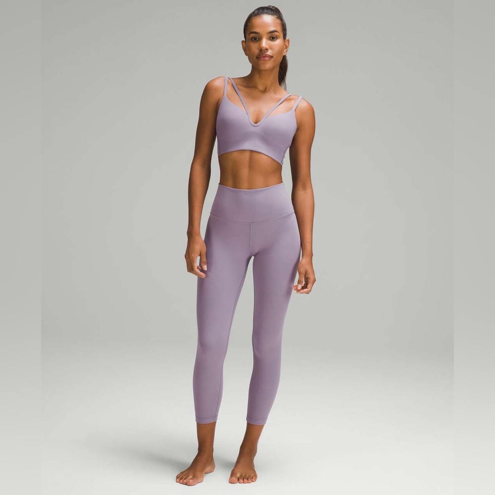 Lululemon Like a Cloud Strappy Longline Ribbed Bra *Light Support Purple Ash 8 - Picture 7 of 11